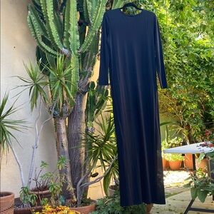 Iris & Ink Long sleeve T-Shirt Maxi Dress in black